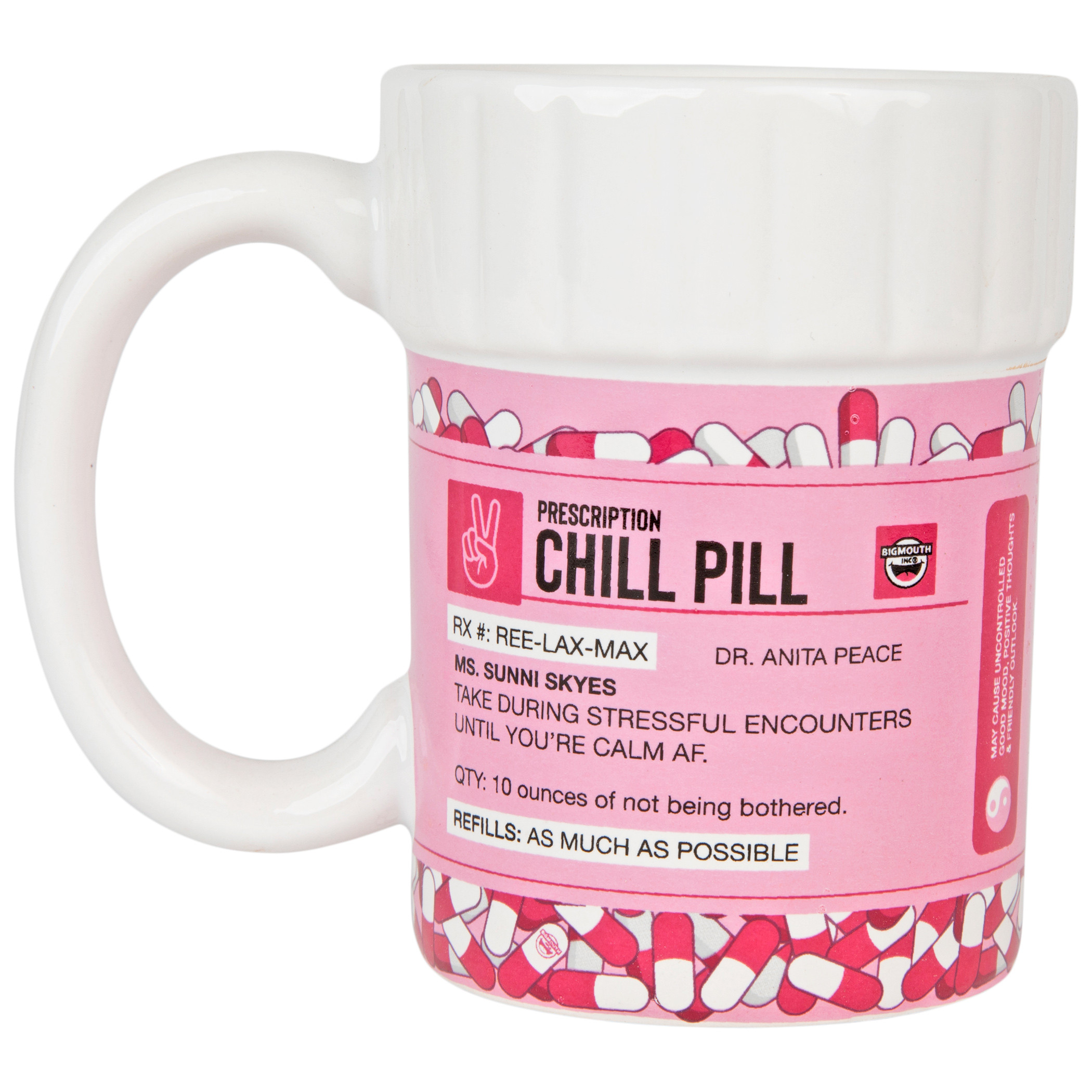 Chill Pill Prescription Ceramic 12oz Novelty Coffee Mug